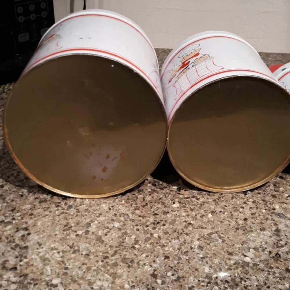 Vintage Tin Nesting Canister Set Of 4 Vintage - Picture 11 of 15
